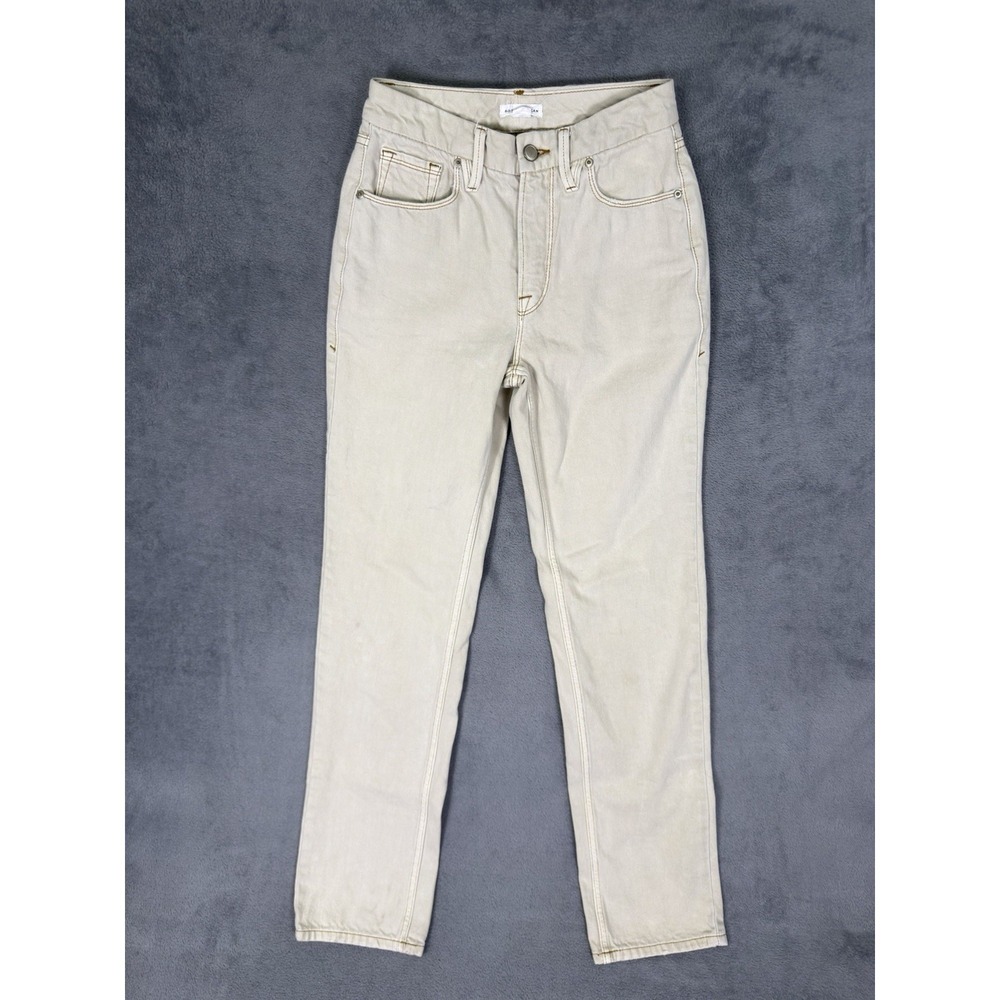 Good American Jeans Womens 00/24 Ivory Light Wash Denim High Rise Straight